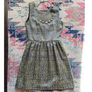 Green knee length tulip dress with zipper